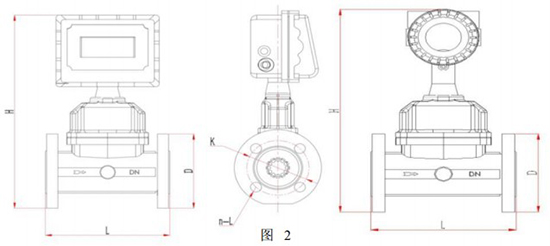 DN250氣體渦輪流量計外形圖